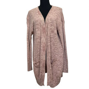 Knox Rose Open Cardigan with Pockets Peachy Pink Size Medium